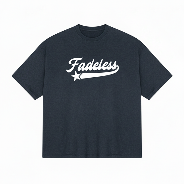 Star Tee Box Fit - Navy/Hvid