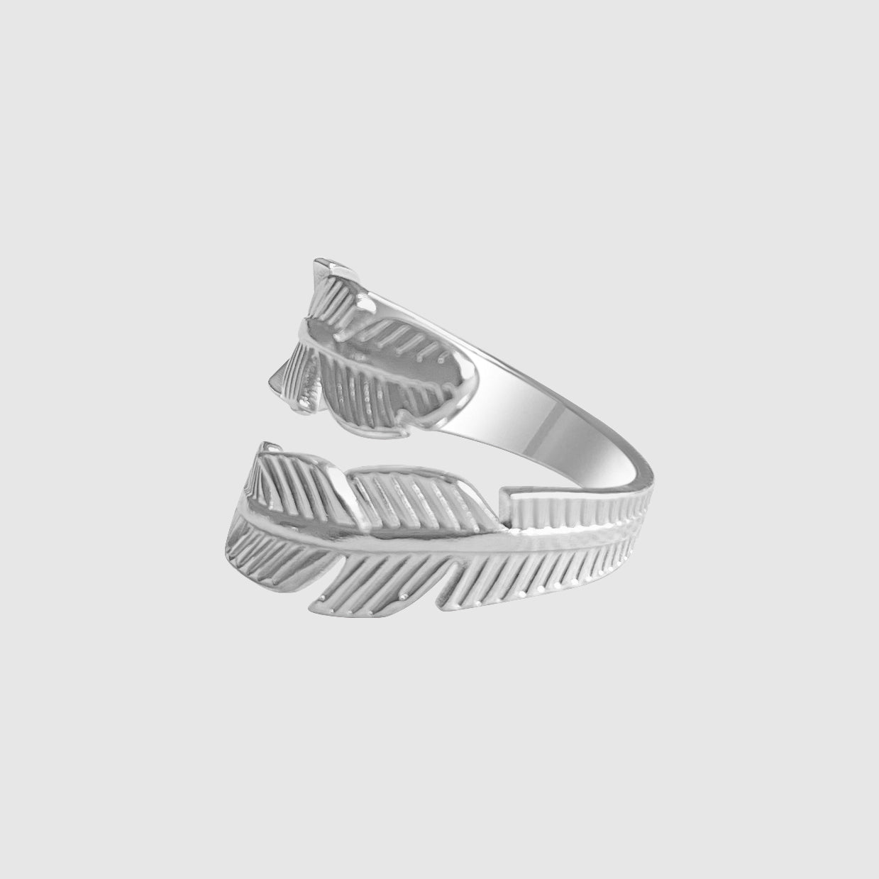 FEATHER RING - SILVER