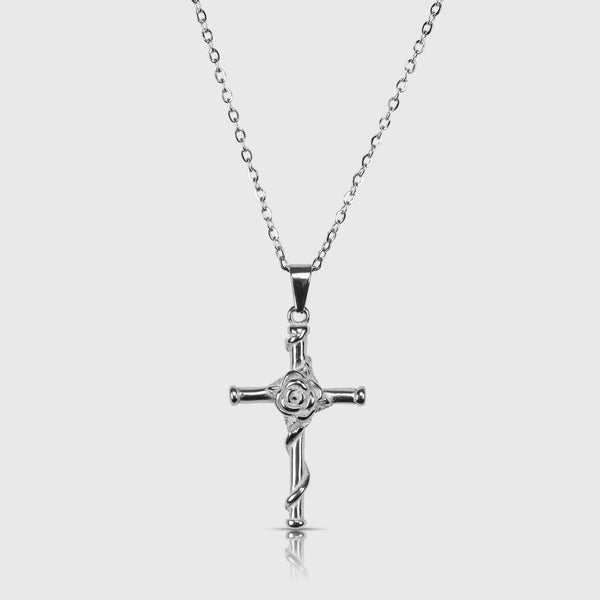 ROSE CROSS HALSKÆDE - SØLV