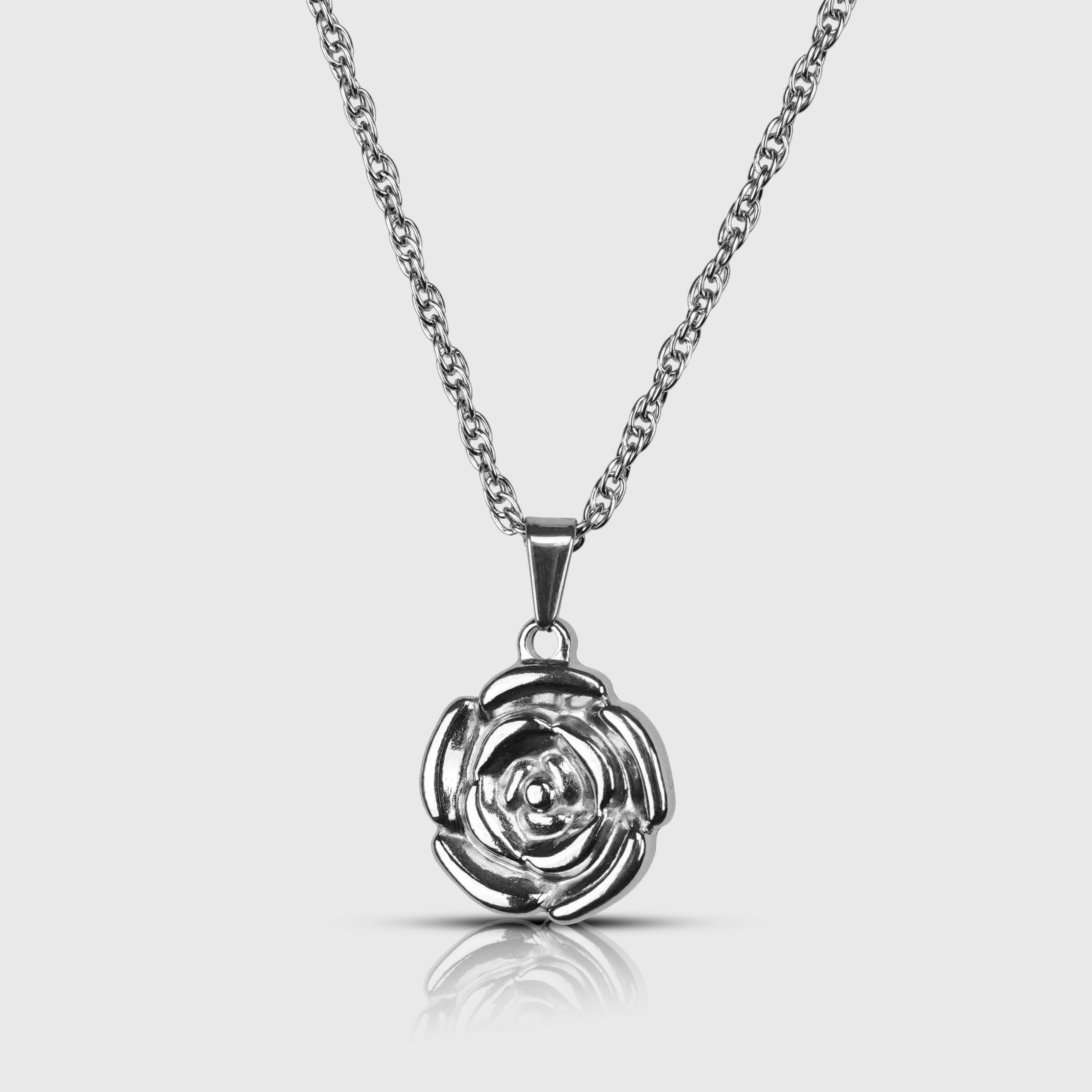 ROSEHEAD NECKLACE - SILVER TONE