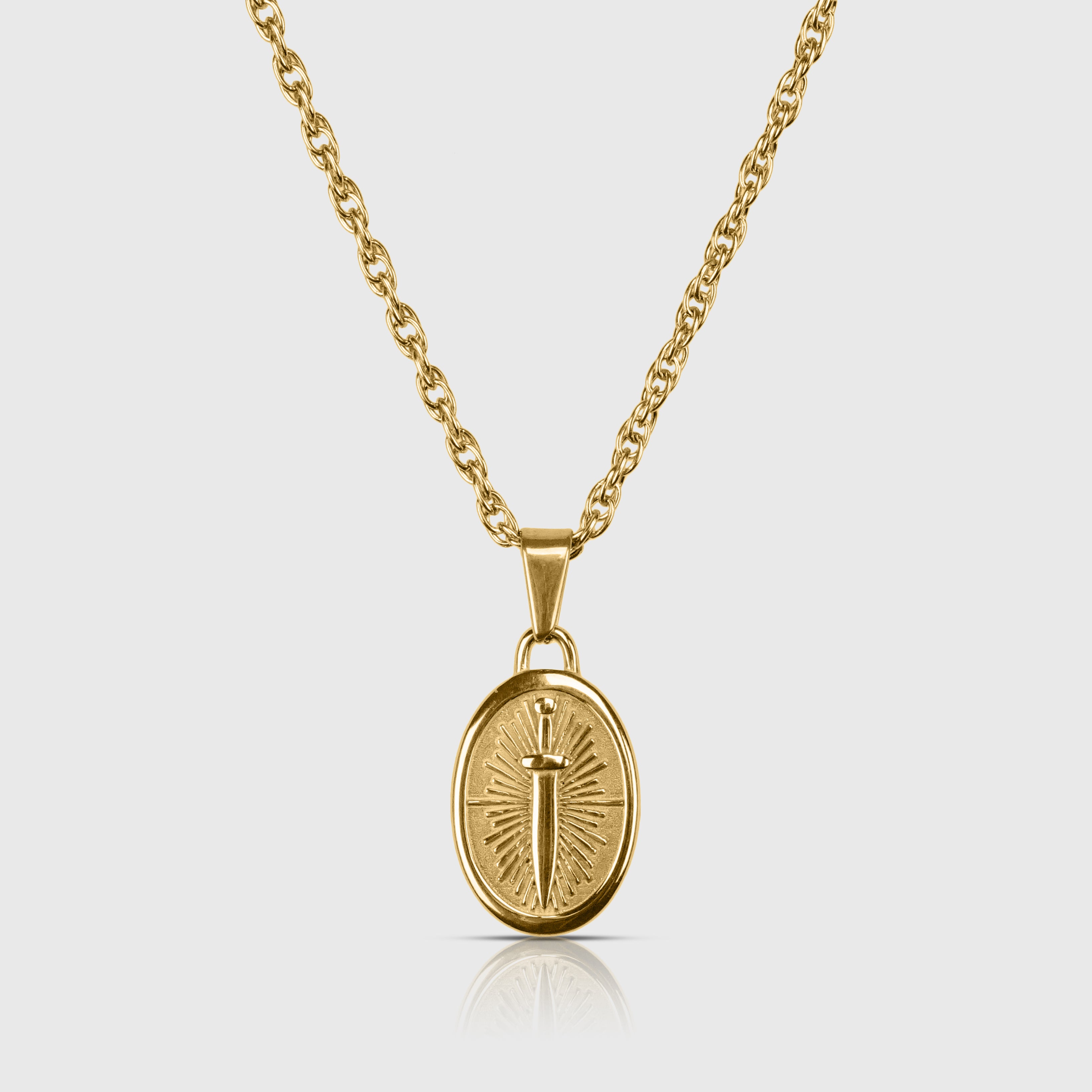 S word gold on sale pendant